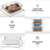 FineDine 24 Piece Glass Storage Containers with Lids – Leak Proof, Dishwasher Safe Glass Food Storage Containers for Meal Prep or Leftovers, Red(Blue)