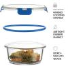 FineDine 24 Piece Glass Storage Containers with Lids – Leak Proof, Dishwasher Safe Glass Food Storage Containers for Meal Prep or Leftovers, Red(Blue)