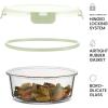 FineDine 24 Piece Glass Storage Containers with Lids – Leak Proof, Dishwasher Safe Glass Food Storage Containers for Meal Prep or Leftovers, Red(Green)