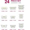 FineDine 24 Piece Glass Storage Containers with Lids – Leak Proof, Dishwasher Safe Glass Food Storage Containers for Meal Prep or Leftovers, Red(Green)
