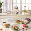 FineDine 24 Piece Glass Storage Containers with Lids – Leak Proof, Dishwasher Safe Glass Food Storage Containers for Meal Prep or Leftovers, Red(Pink)