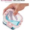 FineDine 24 Piece Glass Storage Containers with Lids – Leak Proof, Dishwasher Safe Glass Food Storage Containers for Meal Prep or Leftovers, Red(Pink)