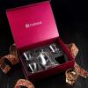 FineDine 5-Piece European-Style Whiskey Decanter & Glass Set – With Magnetic Gift Box – Exquisite Quadro Design Liquor Decanter & 4 Whiskey Glasses – Perfect Set for Scotch Alcohol Bourbon(5 Piece Set Faceted Crystal Decanter)