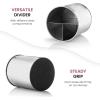 FineDine Rotating Kitchen Utensil Holder for Kitchen Counter – With Weighted Base for Stability, Stainless Steel Cooking Utensil Holder with Removable Divider, Brushed Stainless Steel(Brushed Stainless Steel)