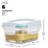 FineDine Small Glass Meal Prep Food Storage Container – Airtight, Leakproof, Microwave & Dishwasher Safe – Perfect for Snacks, Dips, 6 Count – Teal(Teal)