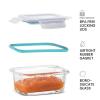 FineDine Small Glass Meal Prep Food Storage Container – Airtight, Leakproof, Microwave & Dishwasher Safe – Perfect for Snacks, Dips, 6 Count – Teal(Teal)