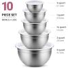 Stainless Steel Mixing Bowls Set with Lids, Home Kitchen Cooking Essentials Household Must Haves for Baking, 5 Pieces(Silver)