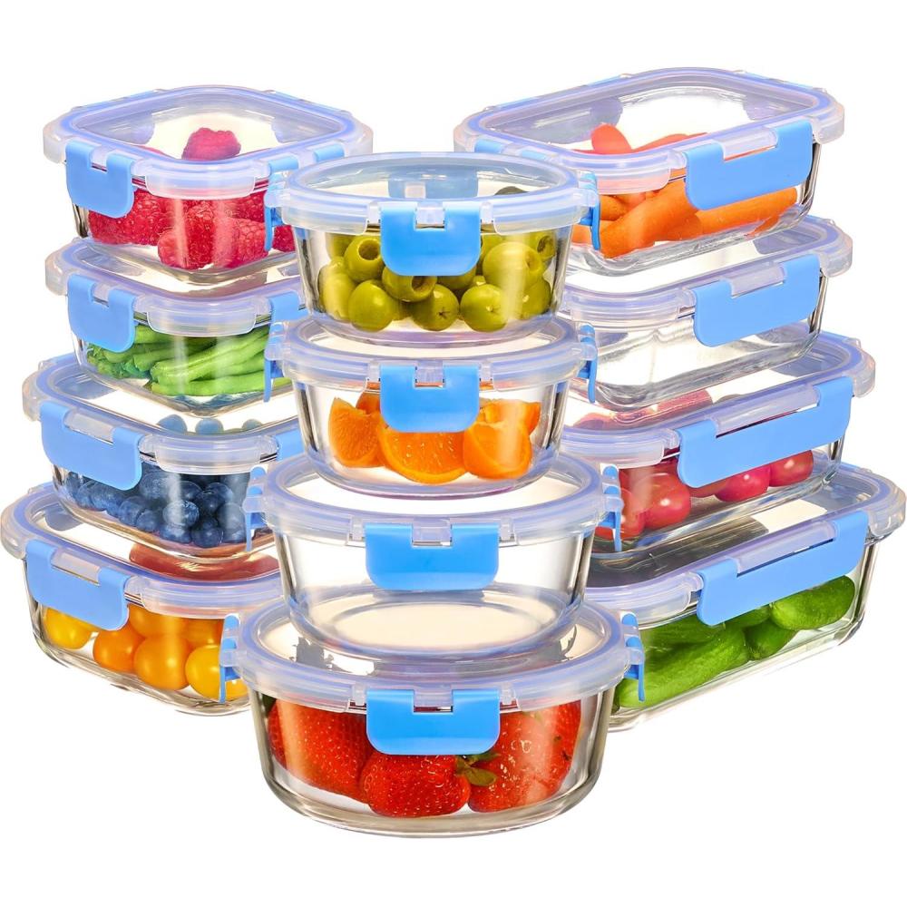 FineDine 24 Piece Glass Storage Containers
