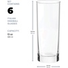 Paksh Novelty Italian Highball Glasses [Set of 6] Clear Heavy Base Tall Bar Glass – Drinking Glasses for Water, Juice, Beer, Wine, Whiskey, and Cocktails | 13-Ounce Cups