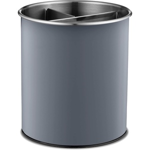 Rotating Utensil Crock with Weighted Base for Stability, Stainless Steel Utensil Caddy with Removable Divider, Modern Lava Gray(Modern Lava Gray)